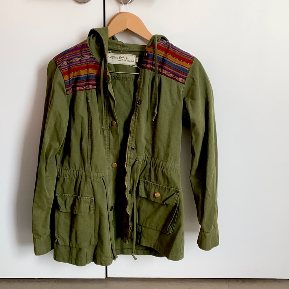 Green free people jacket